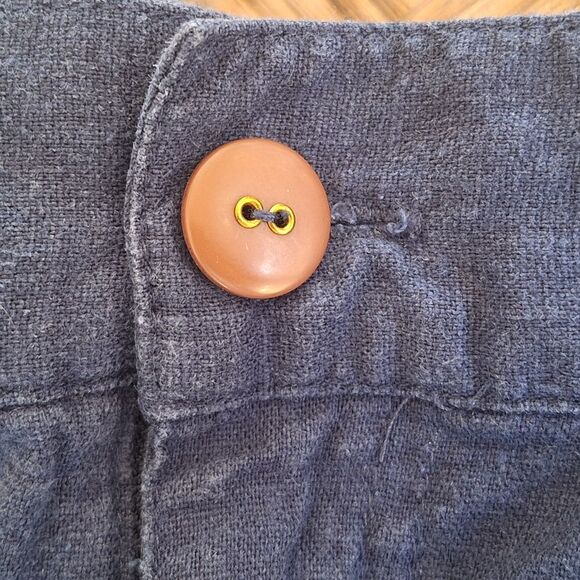 Pappagallo Linen Blend Loose Cropped Pant Embellished Drawstring Pockets S Blue - Picture 7 of 16